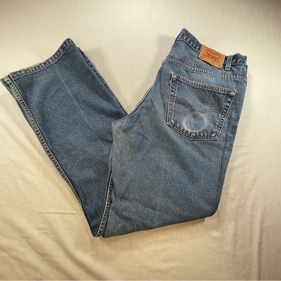 Vintage Levis 517 Jeans *40X34* Denim Made USA Red Tab 90s Paper Tag Boot Cut